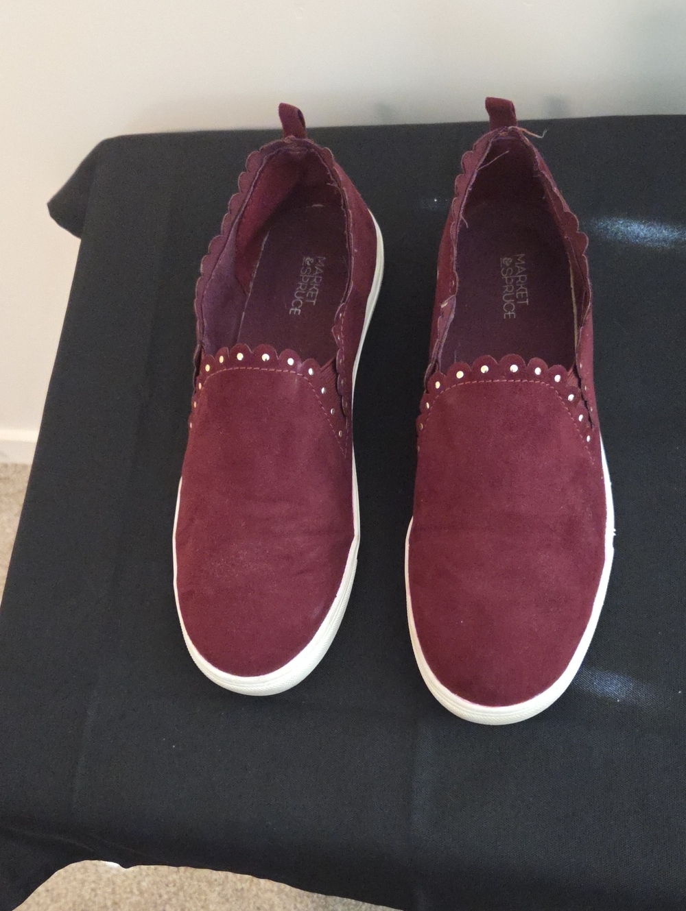 Market & Spruce Sophia Burgundy Slip on Sneakers Size 9 Stitch Fix